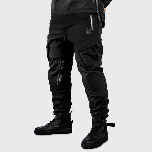 Ride Rich Unit 16 Armoured Softshell Waterproof Cargo Motorcycle Joggers - Black
